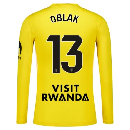 Najcenejsi-Nogometni-dresi-rumena-Atletico-Madrid-Jan-Oblak-13-Vratar-2025-26-Dolgi-Rokav