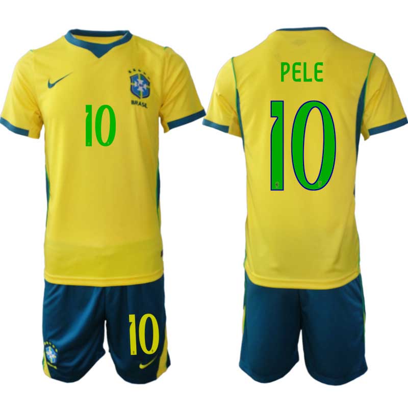 Kupiti-Prodajo-Moski-Nogometni-dresi-komplet-reprezentance-Brazilija-Pele-10-Domaci-SP-2026