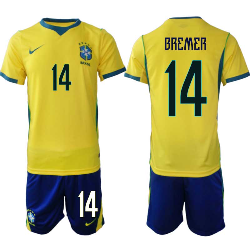 Kupiti-Prodajo-Moski-Nogometni-dresi-reprezentance-Brazilija-Gleison-Bremer-14-Domaci-SP-2026-Kratke-hlace