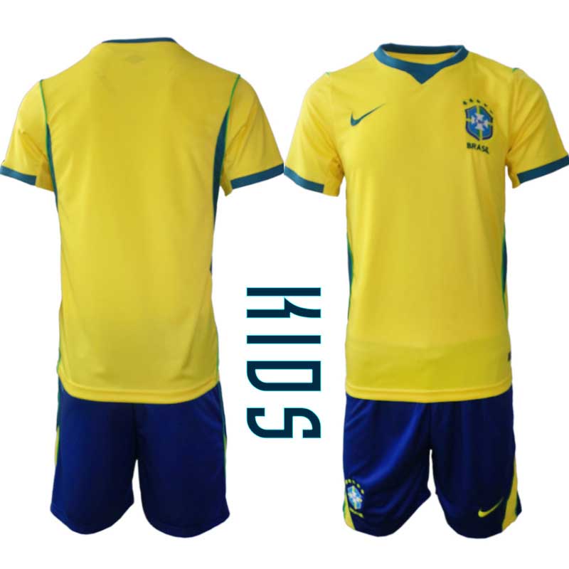 Kupiti-Prodajo-Nogometni-dresi-kompleti-za-otroke-Brazilija-Domaci-SP-2026-z-lastnim-tiskom