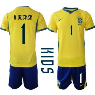 Kupiti-Prodajo-Otroski-Nogometni-dresi-kompleti-Brazilija-Alisson-Becker-1-Domaci-SP-2026