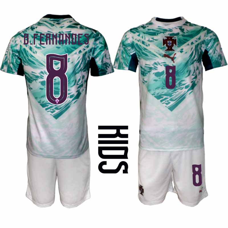Kupiti-Prodajo-Otroski-nogometni-dresi-kompleti-Portugalska-reprezentance-Bruno-Fernandes-8-Gostujoci-SP-2026