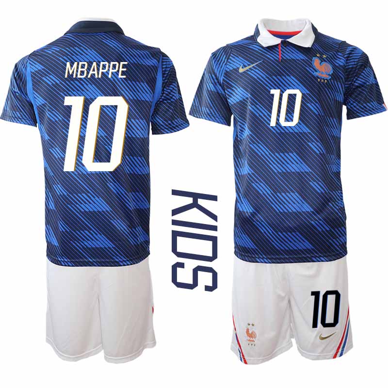 Kupiti-Prodajo-Otroski-nogometni-dresi-kompleti-Francija-SP-2026-reprezentance-Kylian-Mbappe-10-Domaci