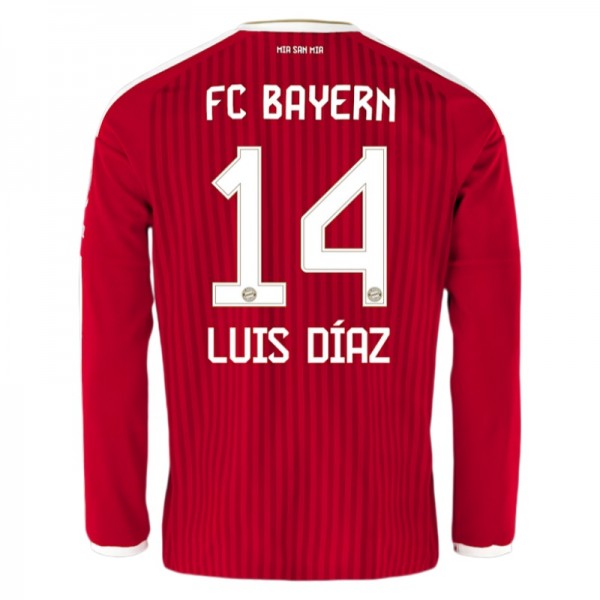 Kupiti-Prodajo-Moski-nogometni-dresi-FC-Bayern-Munchen-Domaci-2026-27-Luis-Diaz-14-Dolgi-Rokav