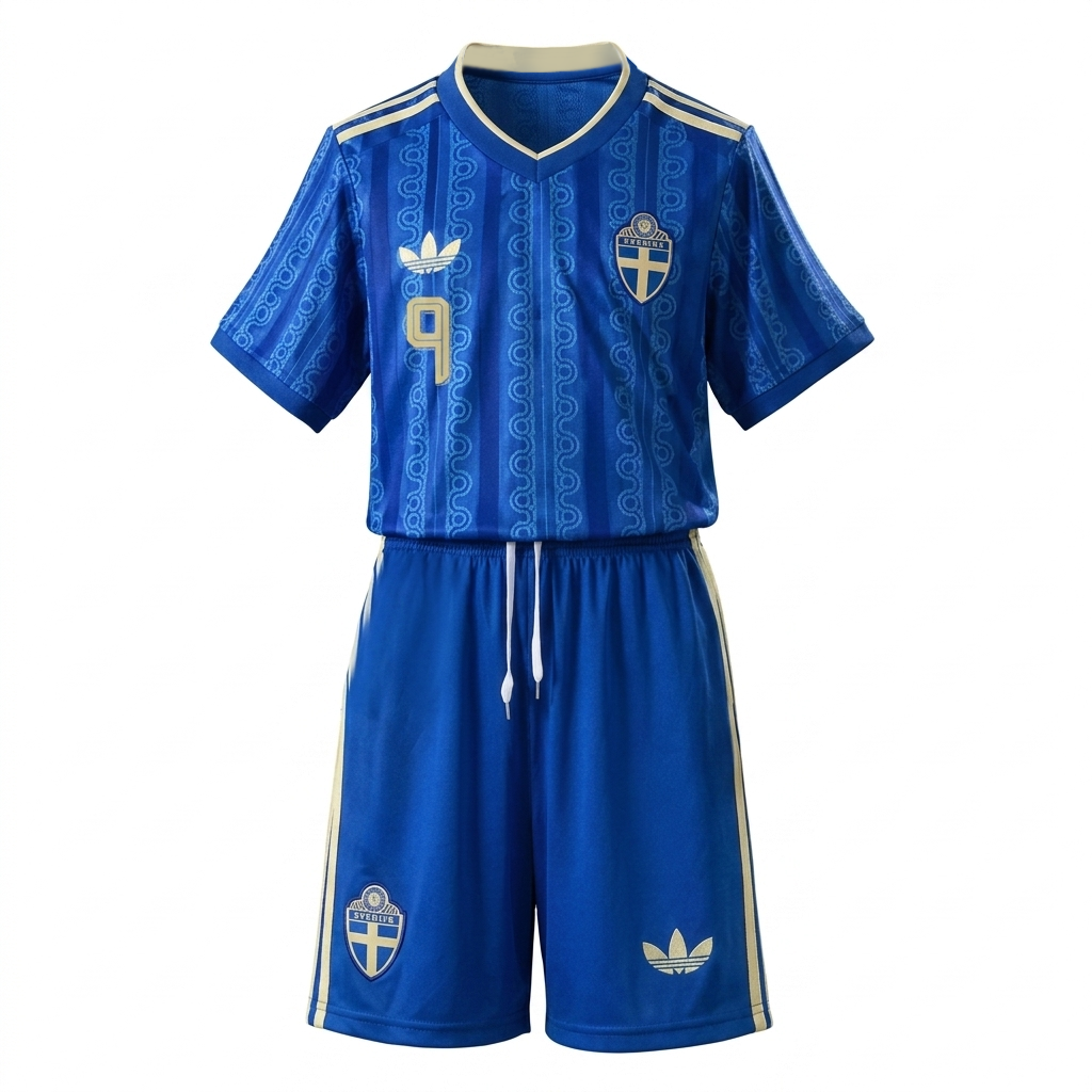 Kupiti-Prodajo-Otroske-nogometne-majice-kompleti-Svedska-Gostujoci-SP-2026-Alexander-Isak-9